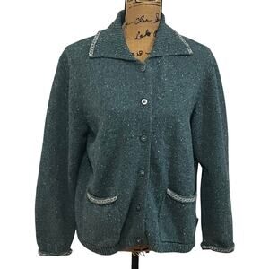 Woolrich Blue Wool Blend Button Up Cardigan Sweater Women’s L